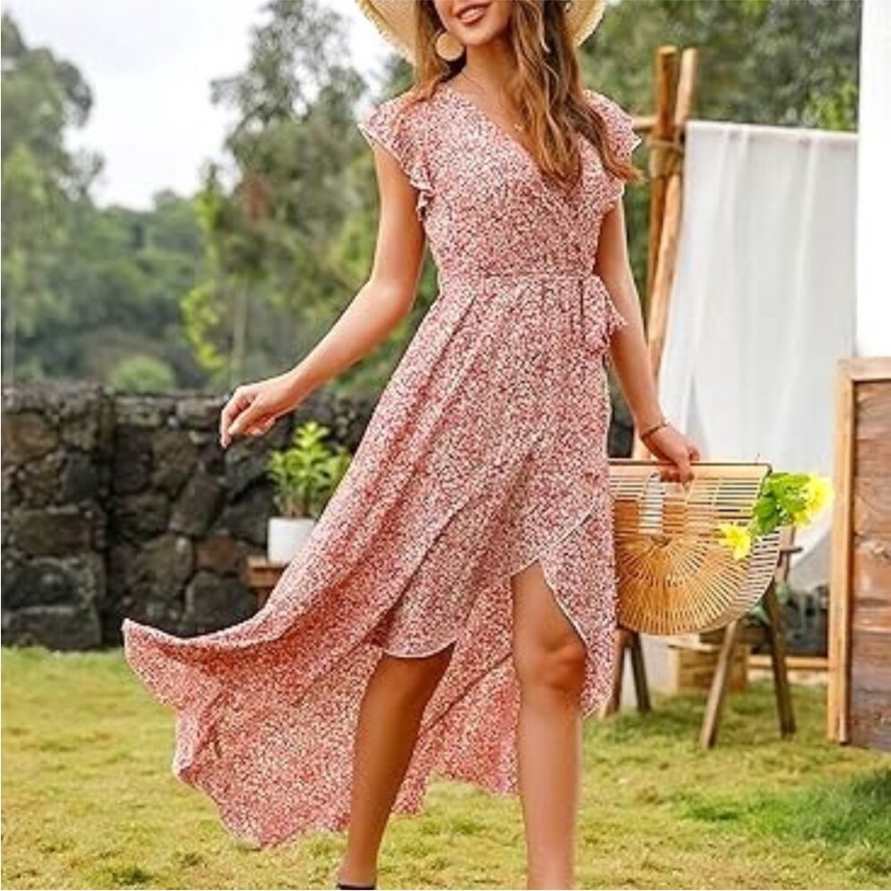 Floral Pink Maxi Dress